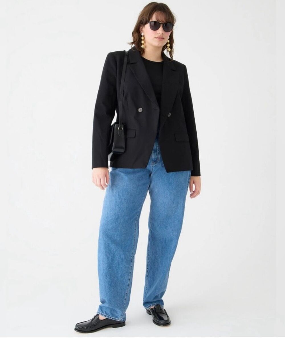 J. Crew Devon Double Breasted Cotton Blazer in Black Size 6 - Picture 12 of 12
